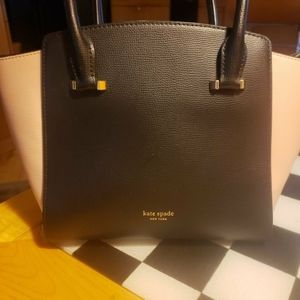 Kate Spade leather, pink, black, and white purse